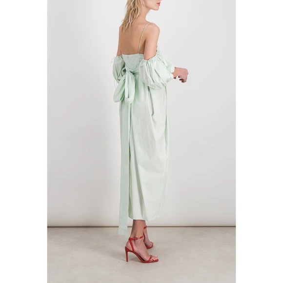 Cecilie Bahnsen Mint Green Cotton Poplin Joel Midi Dress US 6 UK 10 - Picture 10 of 16